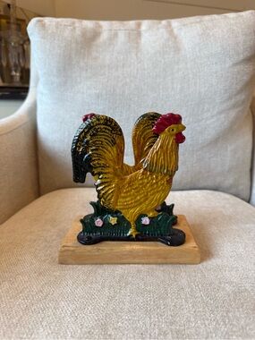 Vintage Cast Iron Pair of Roosters
Chicken Letter Holder Napkin Holder
Door Stop